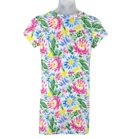 Kaeli Smith M Floral Mirage Shift Dress Pockets UPF 50+ Vacation Golf Beachy Art - Picture 2 of 16